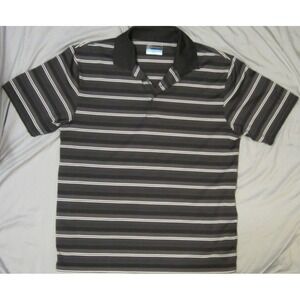 PGA TOUR MEN'S LARGE AIRFLUX STRIPED SHIRT BLACK